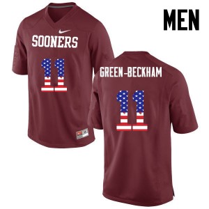 Men Dorial Green-Beckham Crimson OU College Football USA Flag Fashion #11 Jersey 587247-164