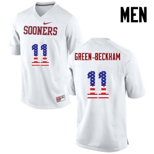Men Dorial Green-Beckham White Oklahoma College Football USA Flag Fashion #11 Jersey 689877-490