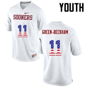 Youth Dorial Green-Beckham White OU Sooners College Football USA Flag Fashion #11 Jersey 623852-411