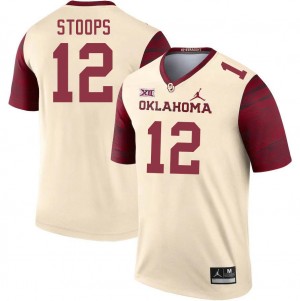 Men Drake Stoops Cream Oklahoma Sooners College Football #12 Jersey 593838-581