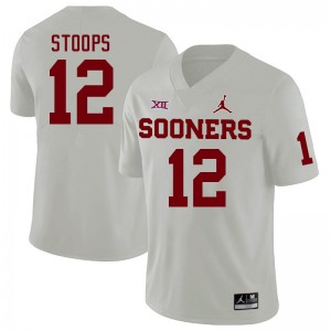Men Drake Stoops White OU Sooners College Football #12 Jersey 571777-412