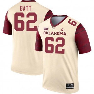 Men Drew Batt Cream Sooners College Football #62 Jersey 281800-775