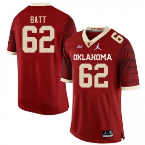 Men Drew Batt Retro OU Sooners College Football #62 Jersey 780991-930