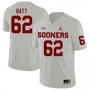 Men Drew Batt White OU College Football #62 Jersey 367413-109