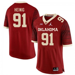 Men Drew Heinig Retro Oklahoma College Football #91 Jersey 285555-729