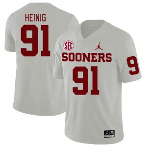 Men Drew Heinig White OU Sooners 2024 SEC Conference College Football #91 Jersey 336732-658