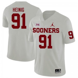 Men Drew Heinig White OU College Football #91 Jersey 802900-194
