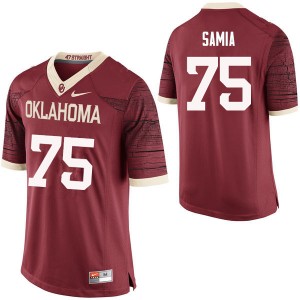 Men Dru Samia Crimson Oklahoma Sooners College Football #75 Jersey 203654-946