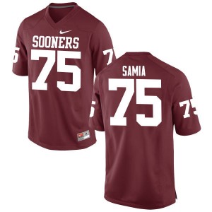 Men Dru Samia Crimson Oklahoma Sooners College Football #75 Jersey 418611-976