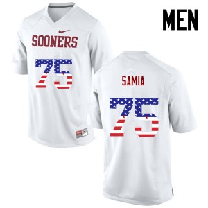 Men Dru Samia White Oklahoma College Football USA Flag Fashion #75 Jersey 608800-724
