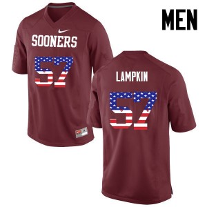 Men DuVonta Lampkin Crimson Oklahoma Sooners College Football USA Flag Fashion #57 Jersey 426685-113