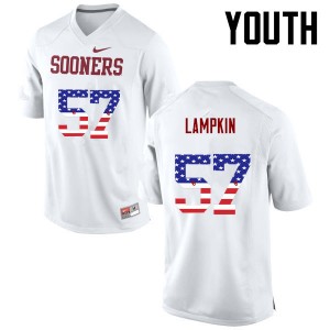 Youth DuVonta Lampkin White Sooners College Football USA Flag Fashion #57 Jersey 890177-204