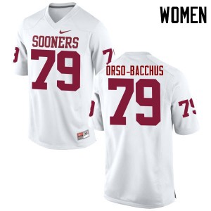 Women Dwayne Orso-Bacchus White Oklahoma Sooners College Football #79 Jersey 590260-709