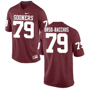 Men Dwayne Orso-Bacchus Crimson Oklahoma College Football #79 Jersey 347793-318
