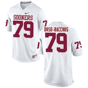 Men Dwayne Orso-Bacchus White OU Sooners College Football #79 Jersey 867699-659