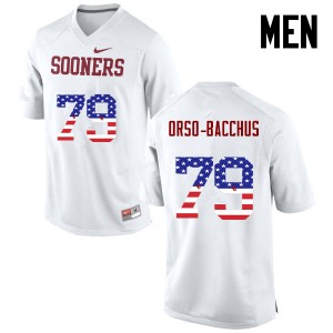 Men Dwayne Orso-Bacchus White Sooners College Football USA Flag Fashion #79 Jersey 587921-655