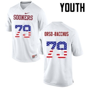 Youth Dwayne Orso-Bacchus White Oklahoma College Football USA Flag Fashion #79 Jersey 968271-644
