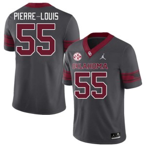 Men Eddy Pierre-Louis Charcoal OU Sooners 2024 SEC Conference #55 Jersey 312746-956