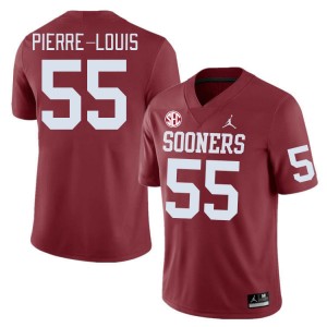 Men Eddy Pierre-Louis Crimson Oklahoma 2024 SEC Conference #55 Jersey 230962-811