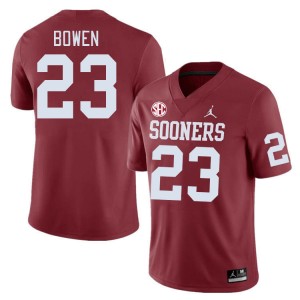 Men Eli Bowen Crimson OU Sooners 2024 SEC Conference #23 Jersey 831978-903