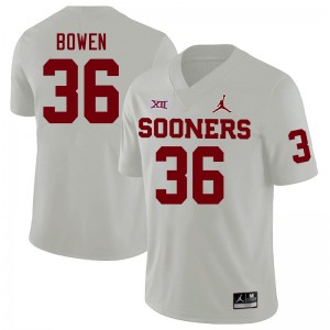 Men Eli Bowen White Oklahoma College Football #36 Jersey 148455-256