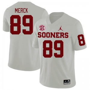 Men Eli Merck White OU Sooners 2024 SEC Conference College Football #89 Jersey 814144-203