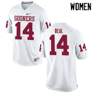 Women Emmanuel Beal White Sooners College Football #14 Jersey 924605-677