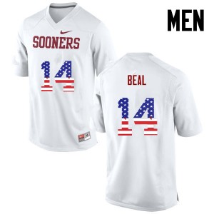 Men Emmanuel Beal White OU Sooners College Football USA Flag Fashion #14 Jersey 629381-435