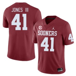 Men Emmett Jones III Crimson Oklahoma 2024 SEC Conference #41 Jersey 328330-501