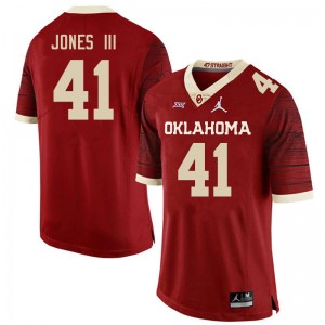 Men Emmett Jones III Retro Oklahoma College Football #41 Jersey 181233-475