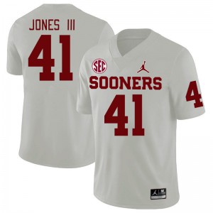 Men Emmett Jones III White OU 2024 SEC Conference College Football #41 Jersey 477750-354