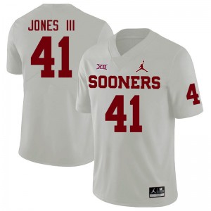 Men Emmett Jones III White OU College Football #41 Jersey 329342-731