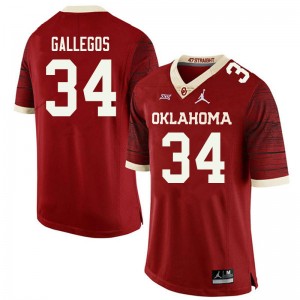 Men Eric Gallegos Retro Sooners Jordan Brand College Football #34 Jersey 226919-670