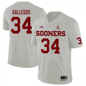 Men Eric Gallegos White Sooners Jordan Brand College Football #34 Jersey 803264-538