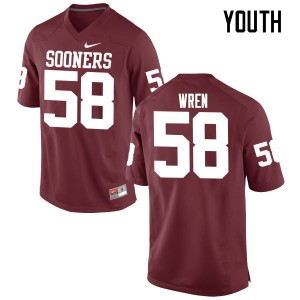 Youth Erick Wren Crimson OU Sooners College Football #58 Jersey 862703-547