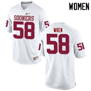 Women Erick Wren White OU College Football #58 Jersey 499063-701