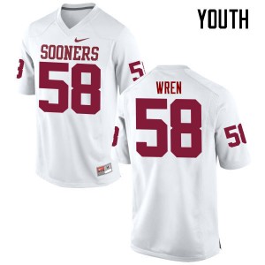 Youth Erick Wren White Oklahoma College Football #58 Jersey 899935-101