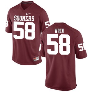 Men Erick Wren Crimson Oklahoma Sooners College Football #58 Jersey 281623-955