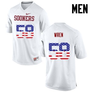 Men Erick Wren White Oklahoma Sooners College Football USA Flag Fashion #58 Jersey 191541-274