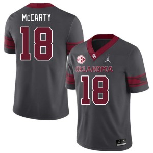 Men Erik McCarty Charcoal Sooners 2024 SEC Conference #18 Jersey 823025-398
