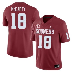 Men Erik McCarty Crimson Sooners 2024 SEC Conference #18 Jersey 103003-636