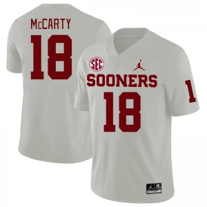 Men Erik McCarty White Sooners 2024 SEC Conference College Football #18 Jersey 109044-515