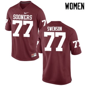 Women Erik Swenson Crimson OU College Football #77 Jersey 532594-740