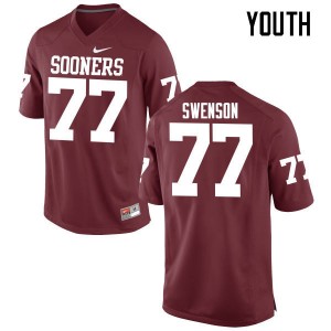 Youth Erik Swenson Crimson Sooners College Football #77 Jersey 175141-130