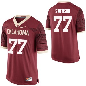 Men Erik Swenson Crimson Sooners College Football #77 Jersey 757233-655
