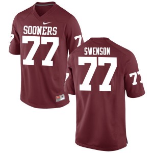 Men Erik Swenson Crimson Sooners College Football #77 Jersey 403912-620