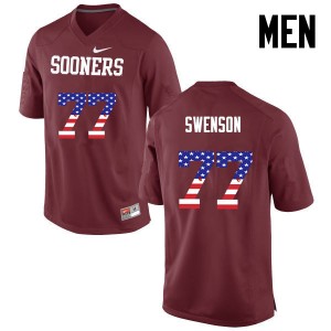 Men Erik Swenson Crimson OU College Football USA Flag Fashion #77 Jersey 715267-321