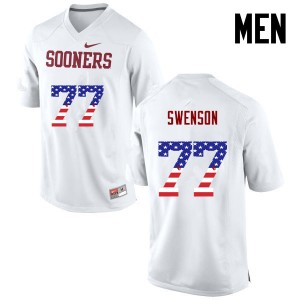 Men Erik Swenson White OU College Football USA Flag Fashion #77 Jersey 366213-310