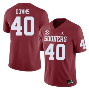 Men Ethan Downs Crimson Sooners 2024 SEC Conference #40 Jersey 840014-246