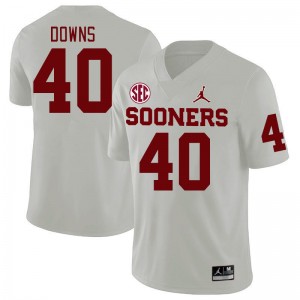 Men Ethan Downs White Oklahoma Sooners 2024 SEC Conference College Football #40 Jersey 461432-919